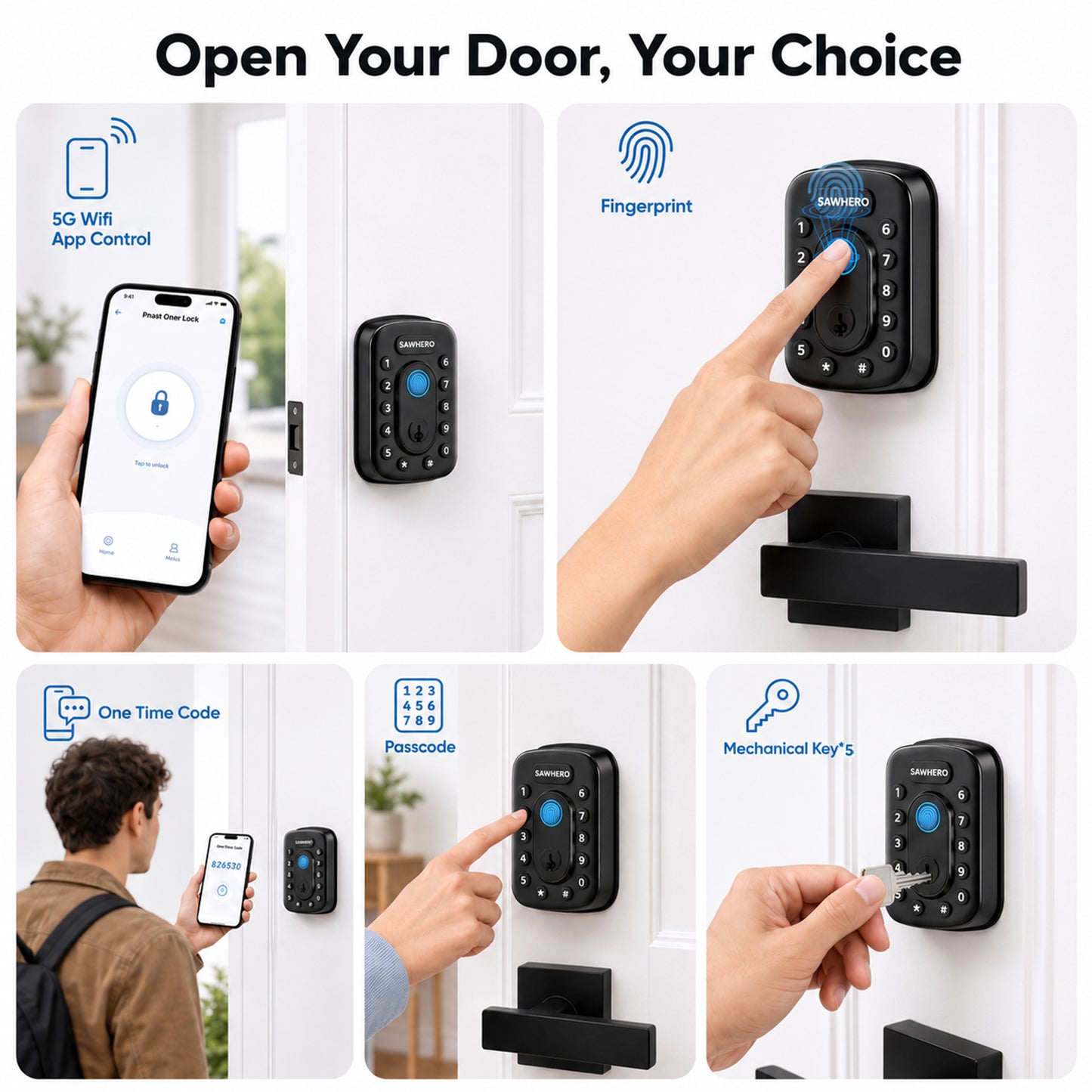 SAWHERO A1 Smart Fingerprint Door Lock