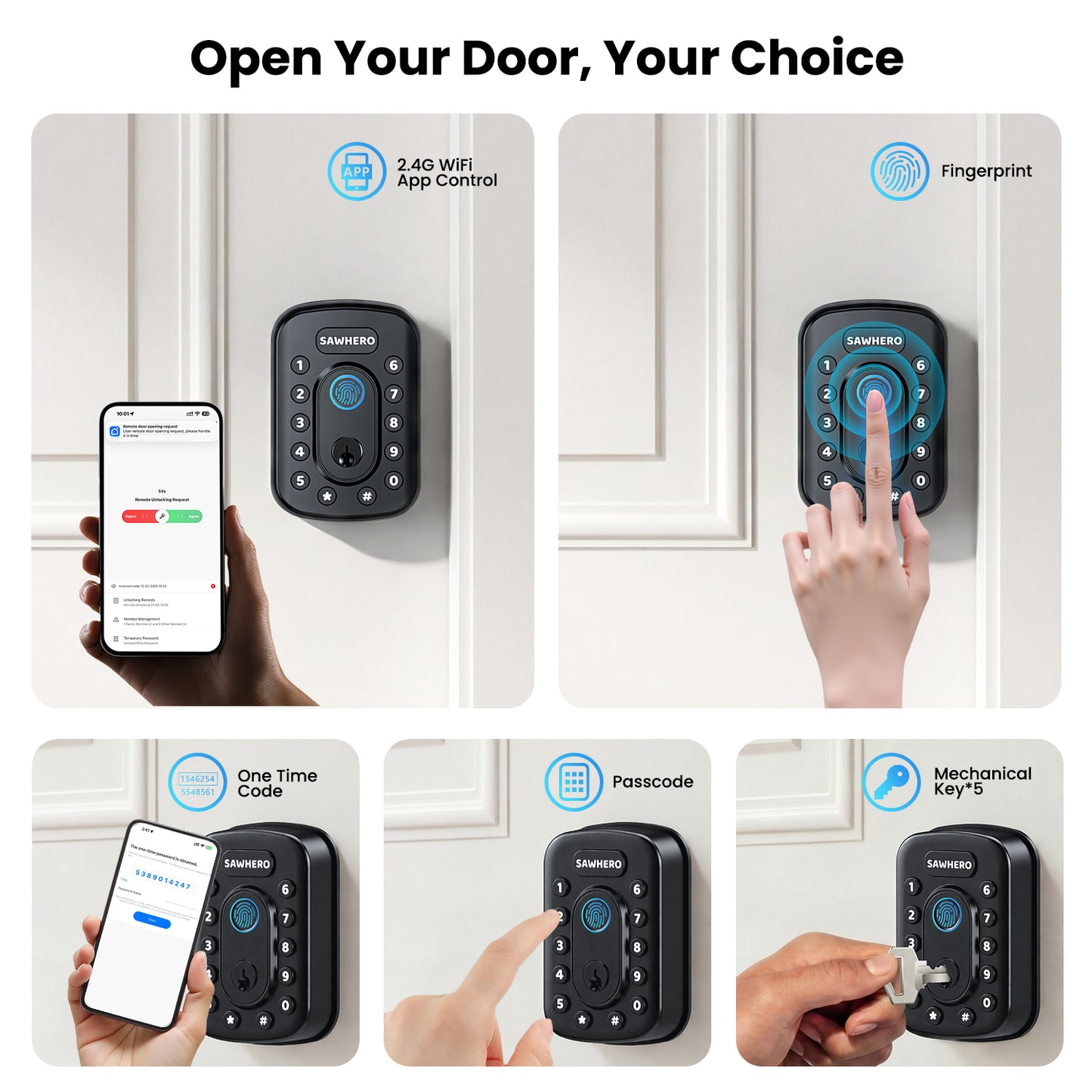 SAWHERO A1 Smart Fingerprint Door Lock