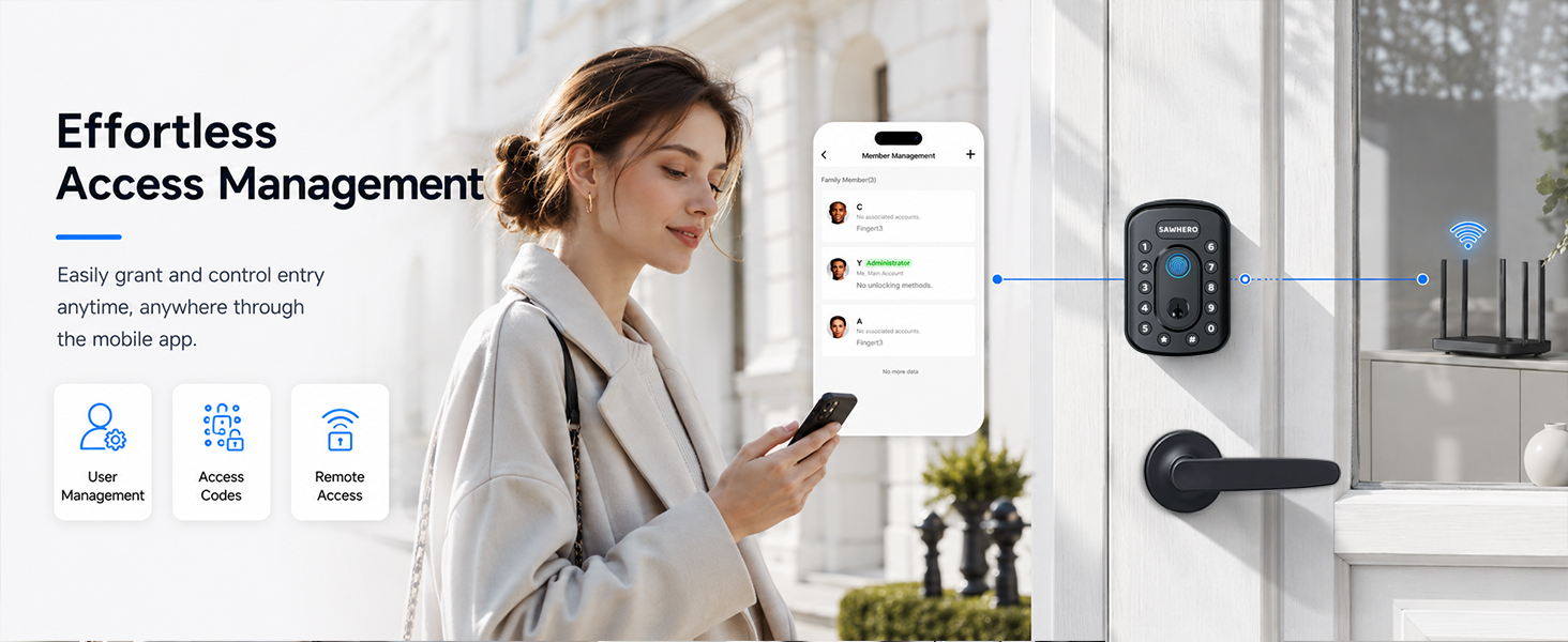 SAWHERO A1 Smart Lock Smart Life app management